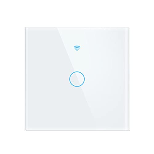 Smart Light Switch Smart Light Touch Switch, Neutral Wire Required Wall 1 2 3 Gang Light Push Button Switch Electrical(White 1 Gang)