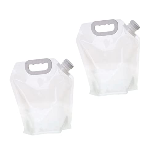 TOYANDONA 1set Folding Water Container Portable Outdoor Water Pouch for Camping Travel Hiking Lightweight Leak Design with Comfortable Handle for Easy Carrying 2pcs