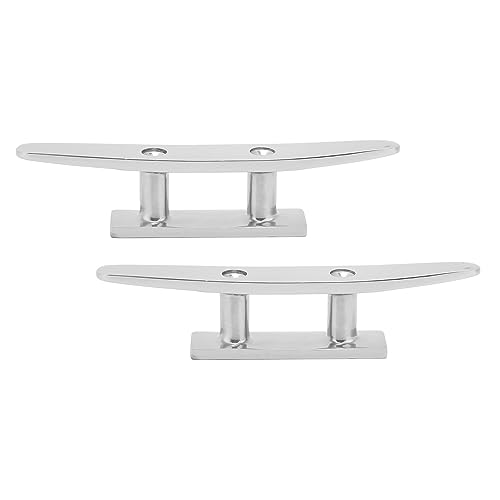 FILFEEL 2PCS Open Base Boat Cleat 5-Inch Universal Fit for Watercraft, Yacht, Kayak, Jet Ski, Dock & Deck – 316 Stainless Steel Welded Mirror Polished