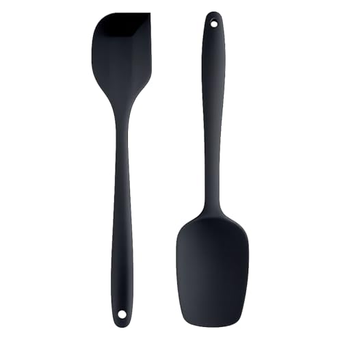 2PCS Spatules en Silicone Résistantes à la Chaleur 230°C, Spatule Silicone Cuisine Flexible et Antiadhésive, Maryse Pâtisserie, Idéale pour Cuisson,...