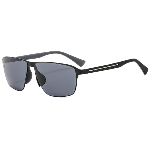 [PUKCLAR] パクラー メンズサングラス 偏光レンズ PC素材 UV400紫外線防止 ステンレスフレーム 軽量デザイン 付き（偏光テストカード、メガネケース、クロス、説明書）