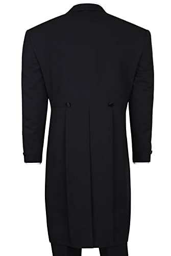 WQHSY Men's Tailcoat Suit Jacket Tails Slim Fit Solid Three Pieces Swallowtail Dinner Party Wedding Tuxedo3