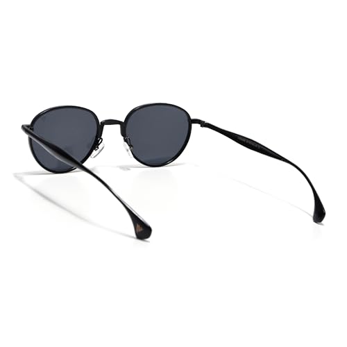Image of Voyage Round Polarized Sunglasses for Men & Women (Black Lens | Black Frame - MG7609)