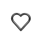 JOLCHIF Mini corazón titanio nariz anillo fino negro Tragus Piercing Ring Hipoalergénico Helix Piercings acero quirúrgico aro Piercingschmuck