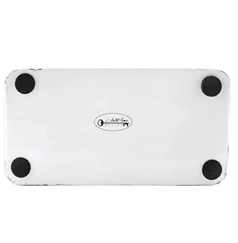 Auldhome White Enamel Trash Can, Rustic Farmhouse Wastebasket For Bathroom, Bedroom, Or Office #TOP5