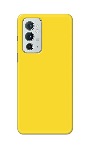 Image of Printed Hard Back Cover Case for OnePlus 9RT 5G Back Cover (Plain Yellow) -1803