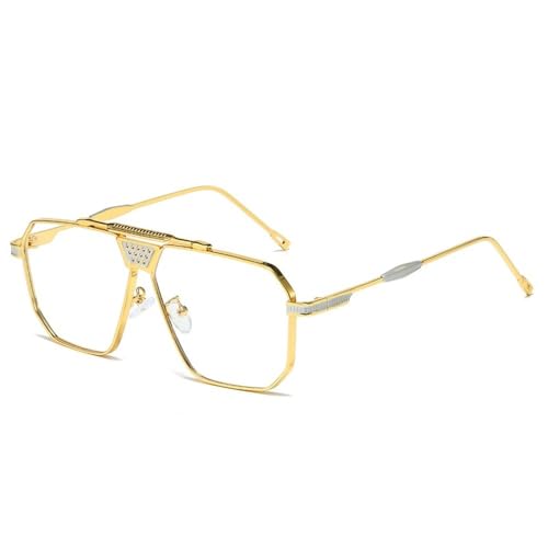Lunettes de soleil rétro carrées en métal verres dégradés
