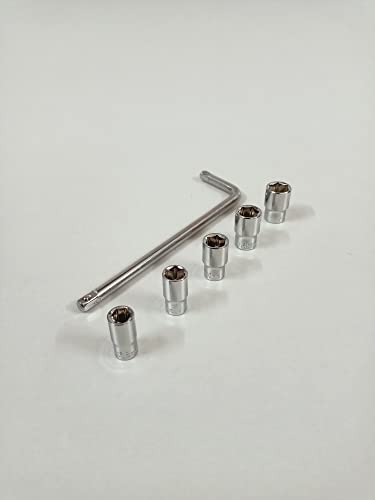 Image of 1 /4 inch L - Handle with 8, 9, 10, 11 12mm Hex Sockets (Combo 6)