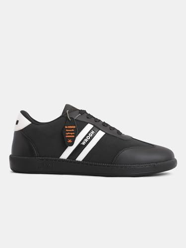 Image of WROGN Men's Lace-up Sneakers | Solid with Graphic Detail