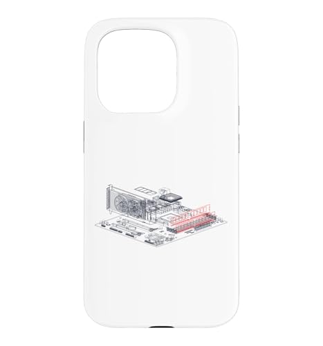 Image of RAM Card Wireframe Computer Motherboard IT Tech Geek Nerd Case for iPhone 15 Pro