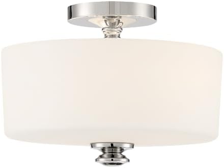 Crystorama Travis 2 Light Polished Nickel Semi Flush Mount
