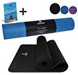 Yoga Mat Black - Thick Eco Friendly Premium TPE Yoga Mat. Non Slip, Reversible, Durable Exercise Pilates Mat.