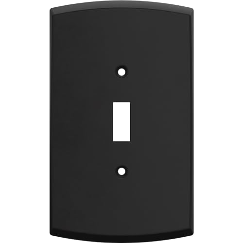 Franklin Brass Soft Arch (3-Pack) Decorative Light Switch Cover Wall Plates Matte Black 1-Gang Oversized Wall Plate Switch/Toggle Plate Guards Electrical Outlet Covers W35891K-FB-CP