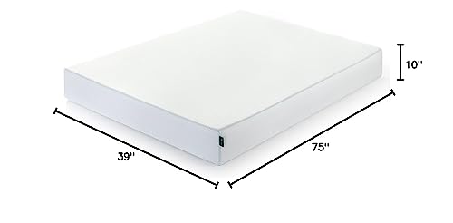 Image of Zinus 10 Inch Green Tea Cooling Gel Memory Foam Mattress, Twin, Fiberglass Free, Cooling Gel Foam, Pressure Relieving, CertiPUR-US Certified, Mattress in A Box, White