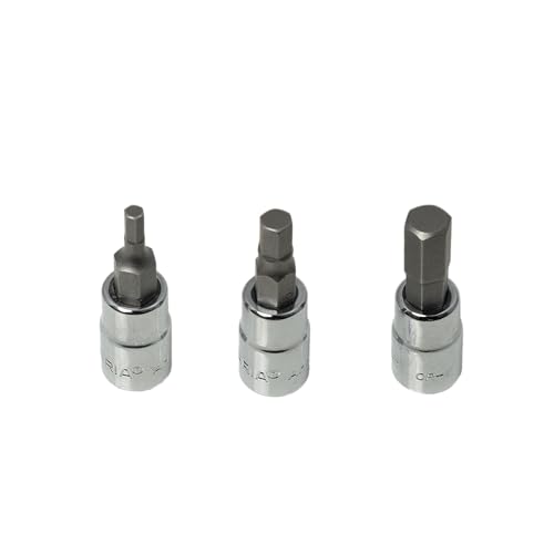 Image of Taparia 1 /4 inch Square Drive Allen Hex Socket Bit Set (AH 3,5,7 mm)-Hardened CrV Steel Socket S2 Hex Bits-Compatible With Ratchets, L Handles, Wrenches, Power Tools-Automotive Repair Tools for Garages