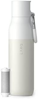 LARQ Bottle Filtered - Insulated Stainless Steel Water Bottle BPA Free with Nano Zero Technology and Long-Lasting Filters, Granite White, 25oz