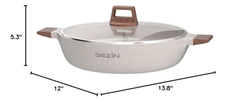 Dezin 5-QT Double-flavor Shabu Shabu Pot with Divider, Dual Sided Nonstick Hot Pot, 12 Inch Divided Stockpot for Cooking, Hotpot for Induction Cooktop, Gas Stove & Hot Burner, Soup Ladle Included - Image 4