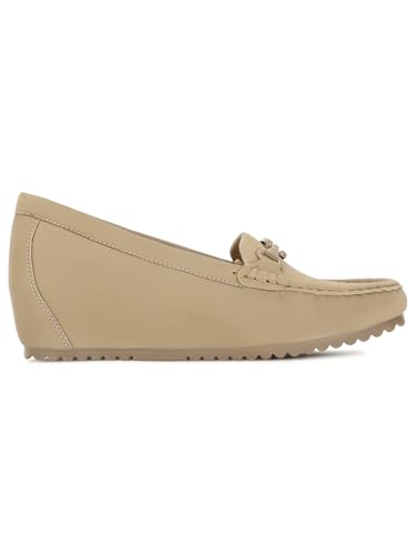 Image of Bata Women Zaynab Loafers, Nude, (6510177)