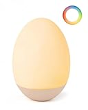 NAWIQI Egg Baby Night Light for Nursery & Breastfeeding – Portable Touch Light with 7 RGB Colors, Stepless Dimming, Rechargeable, BPA-Free Soft Silicone, Compact Lamp for Kids & Newborns