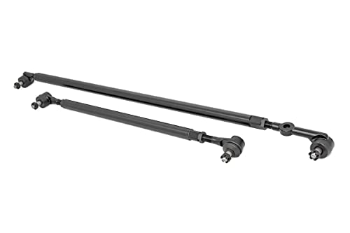 Rough Country HD Steering Kit for Jeep Cherokee XJ (1984–2001) & Wrangler TJ (1997–2006) – 1.5' DOM Tie Rod & Drag Link, For 4'+ Lift Only (Stock Pitman Arm Required)
