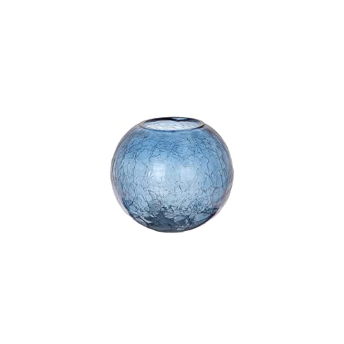 Pandecor Vaso a Sfera Boule in Vetro Blu d. 15 x h. 13 cm