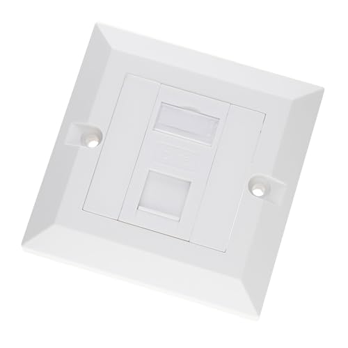 Image of kenable RJ45 Wall Socket Face Plate Cat6 Single 1 Port Ethernet Network Outlet with Euro Module Keystone Jack White