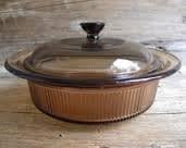 Corning Ware Visions Visionware Glass Amber Covered Casserole Baking Dish - 1 Qt