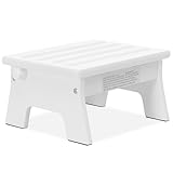 Dream On Me Ease-Up Adjustable Nursing Footrest in White – Solid Pinewood Foot Stool for Breastfeeding...