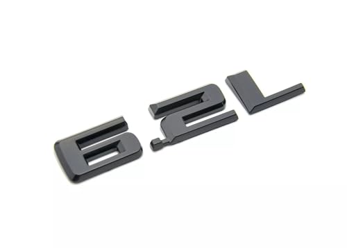 Image of Hood Body Style Emblems 3D Badge Decals Fits for 2019-2021 6.2L 2pcs (Gloss Black)