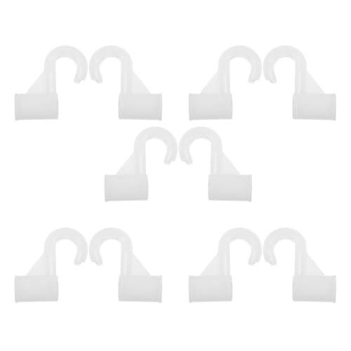 BESPORTBLE Supporto per Asta Armadio 10 Pezzi Ganci in Plastica 22Mm Montaggio senza Fori Gancio Orizzontale Multiuso per Appendere Vestiti Organizer Guardaroba e Lavanderia