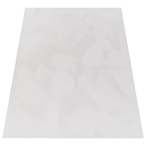 Paco Home Teppich Wohnzimmer Kunstfell weich waschbar modern elegant pflegeleicht Felloptik Uni Seidenglanz flauschig Hochflor, Grösse:120x160 cm, Farbe:Weiß