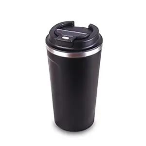 Image of Insulated Thermal Coffee Mug, Stainless Steel Travel Mug | Double Wall Vacuum Insulated, Black | 8 Hrs Hot & 14 Hours Cold | Ideal for Personal & Corporate Gifting-380ml-Black
