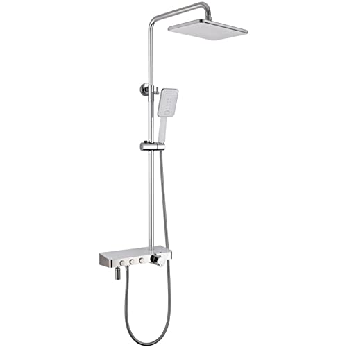 Robinet de douche en laiton anti-calcaire triple sortie avec commande murale