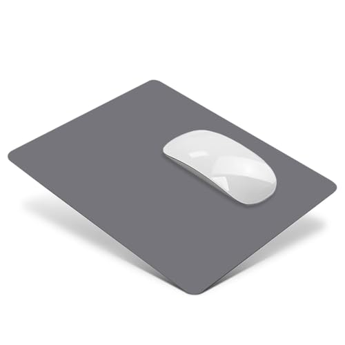 WeddHuis Alfombrilla Gaming de Cuero con Base Antideslizante, Impermeable, Lavable, para Ratón Inalámbrico, PC, Oficina, Hogar, Juegos (30×24CM, Gris)