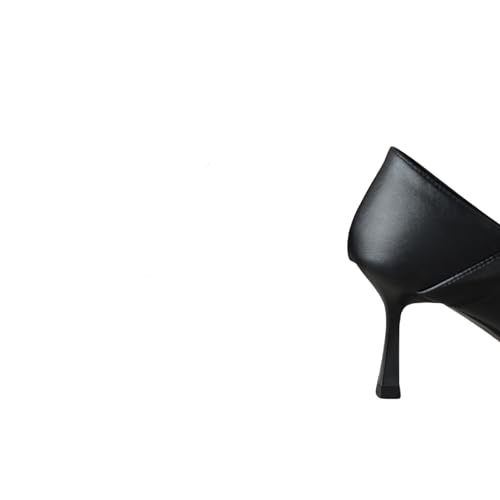 TinaCus Women's Cap Toe Handmade Front Zipper Stiletto Mid Heels Genuine Leather Chic Pumps Shoes4