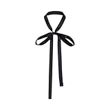 Black Bow Tie for Women Self Tie Satin Bow Tie Extra Long Ribbon Bowtie Multi-Purpose Necktie Bowtie for Women Costume Decorations Accessories