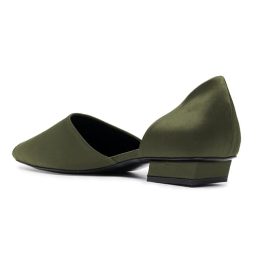 FOWT Women Stylish Peep Toe Slip on Satin D'Orsay Flats Comfortable Casual Dress Daily Commuting Shoes Size 4-16 US3