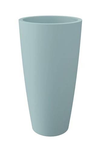 Nicoli Style Vase haut, 36 x 70 cm, intérieur, extérieur, soucoupe amovible (36 x 70 cm, gris)