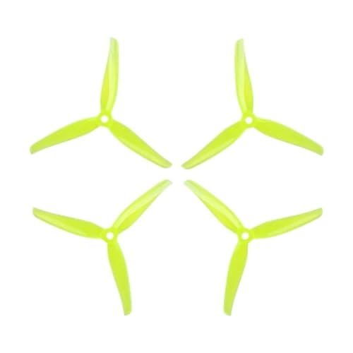 Hélices F5 5140 5 pouces jaune vif pour filmer vos sessions freestyle en drone FPV