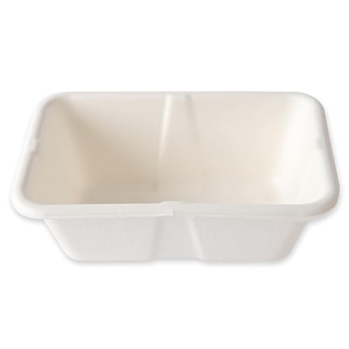 50 Stück NATUREStar Bio Schalen | Zuckerrohr, Packung, weiß, V: 400ml, L: 15,5cm, B: 10,5cm, H: 5,1cm, Zuckerrohr Schale, Einweg Schüssel ,biologisch Zuckerrohrgeschirr, Bio Einweggeschirr