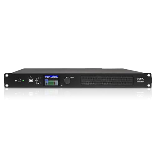 Sound Town MODE Audio Network 2-Channel PA/DJ Power Amplifier 2 x 450W, with DSP, FIR, Dante, PA Speaker Management with Display, Supports Low-Z 70V/100V (NTA3.2DSP)