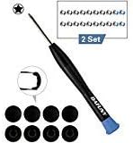 8 Pack Rubber Case Feet + 2 Set (20pcs) Repair Replacement Screws Set + 1pcs 5-Point Pentalobe Screwdriver Compatible with Unibody MacBook Retina for A1425 A1502 A1398 13" 15" Bottom Case