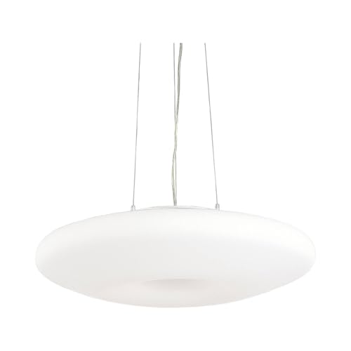 Suspension verre blanc Ideal Lux Glory SP5 D60 pour éclairage intérieur