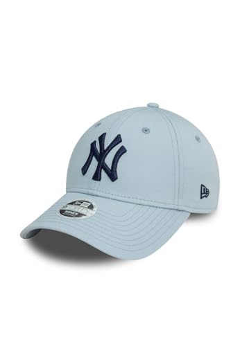 Casquette New Era 9Forty Femme NY Yankees Sky Bleu Ciel - Chapeau Ajustable Brodé Métallique