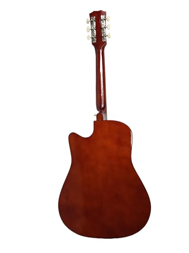 Image of Joymusic 38 inch brown beginner acoustic guitar kit,bundle with a strap with picks holder,digital tuner, set strings, capo,cleaning cloth,6 picks,gig bag.(JG-38C,BR)