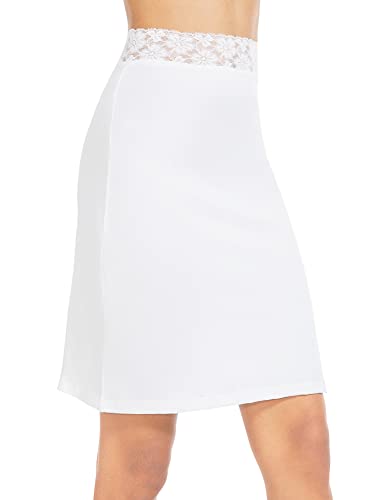 Image of Half Slips for Under Dress Women Underskirt Dress Extender Lace Trim Knee Length
