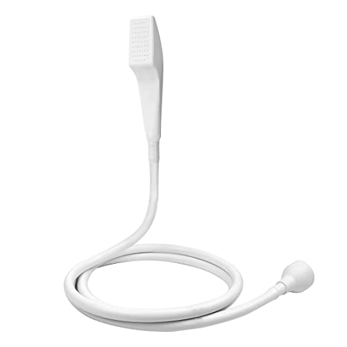 2 Mètres Douchette pour Mélangeur en Plastique, WC lavabo Universelle - Tuyau adaptable sur robinet coiffure à domicile spécial robine (Blanc), 1 Unité (Lot de 1), (HS-01)