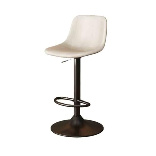 Tabourets de bar pivotants blancs avec chaise relevable et dossier îlot - 2