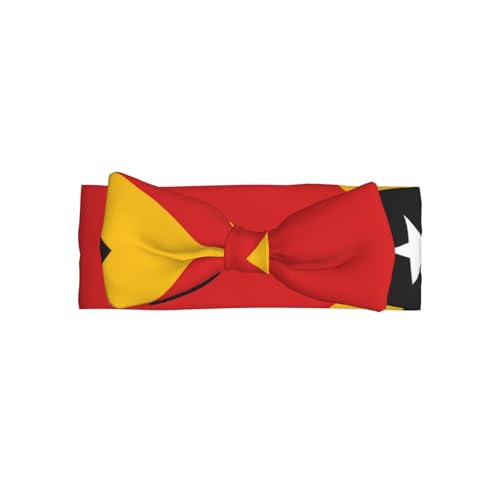Flag of Timor-Leste Baby Bow Headband. Comfortable baby headband, suitable for daily wear and photo props.