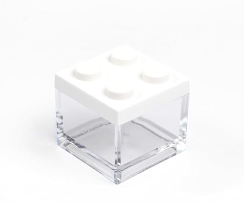 Manzoni Home - Contenitori Mattoncino - Set da 48 Pezzi Colore Bianco - Ideali Come Bomboniere per Matrimoni, Feste di Laurea e Decorazioni Creative - Made in Italy